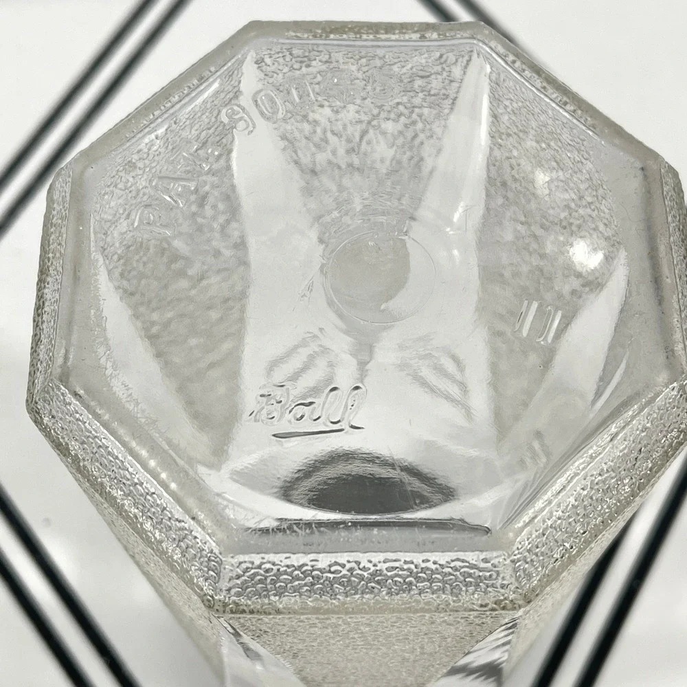 VTG 1932 Ball Octagon Mason Jar Art Deco Modernistic Glass Atlas‎ Zinc Lid 90045